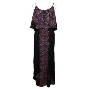 Japna Whimsigoth Floral Dress Women's M (measured) Black